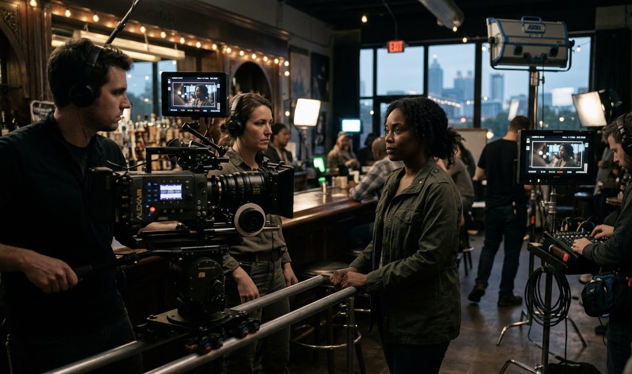 Actor working on set